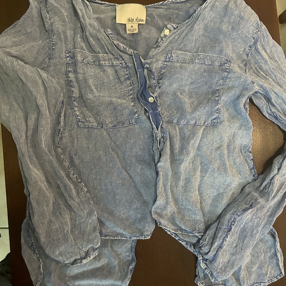 Chloe Blue Sheer Blouse